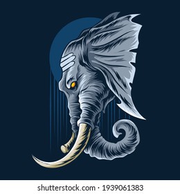 Ganesha's elephant head looks very majestic and manly