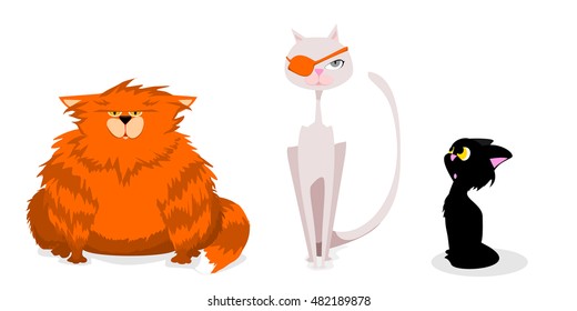 a gang of cats. characters of cats. Vector illustration