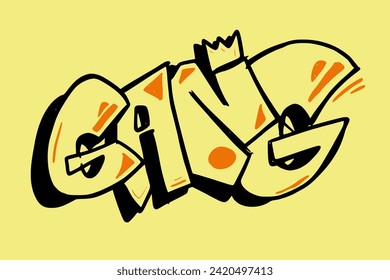 Gang in graffiti style, vector