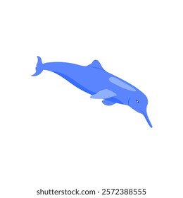 Ganges River Dolphin, Indian Symbol Vector Illustration