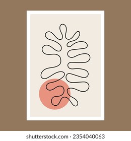 Ganges silhouette posters inspired by Matisse. Modern minimalist wall decoration art. Colorful vector illustration, interior decoration