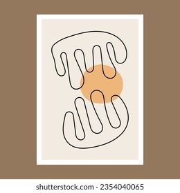 Ganges silhouette posters inspired by Matisse. Modern minimalist wall decoration art. Colorful vector illustration, interior decoration