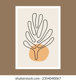 Ganges silhouette posters inspired by Matisse. Modern minimalist wall decoration art. Colorful vector illustration, interior decoration