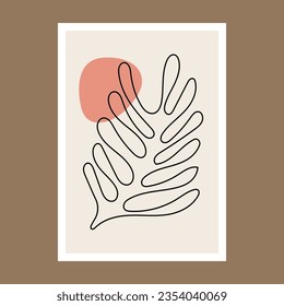 Ganges silhouette posters inspired by Matisse. Modern minimalist wall decoration art. Colorful vector illustration, interior decoration