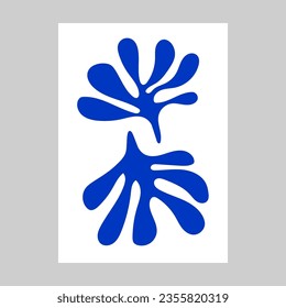 Ganges silhouette posters inspired by Matisse. Modern minimalist wall decoration art. Colorful vector illustration, interior decoration