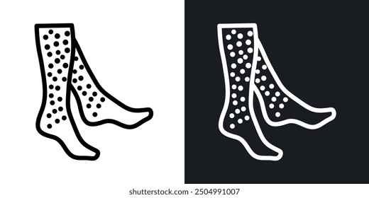 Gangrene vector icon set black and white filled and outlined style.