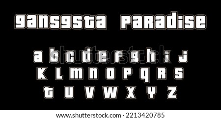 Gangsta Alphabet for football fans, hooligans and rappers. Bold white letters. Ready for emblem, logo, symbols, graphic projects.  