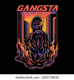 Gangsta Gorilla in the Night City, Gorilla T-shirt