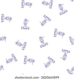gangsta rapper glyph vector seamless pattern. gangsta rapper signthin illustration