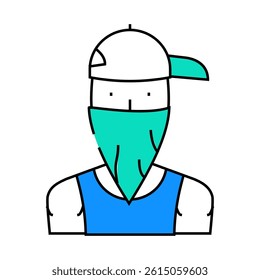 gangsta rapper line icon vector. gangsta rapper sign. isolated symbol illustration