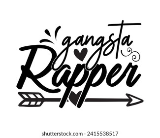 Gangsta rapper typography t-shirt design