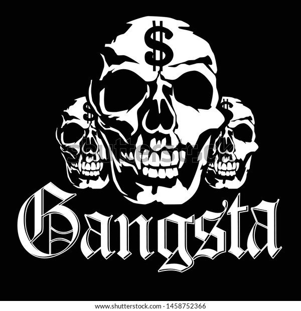 Gangsta skull graphic\
vector logo templete 