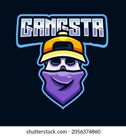 Gangsta Skull Head Illustration Logo