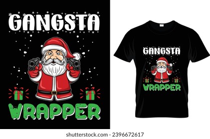 Gangsta Wrapper Christmas t-shirt design 