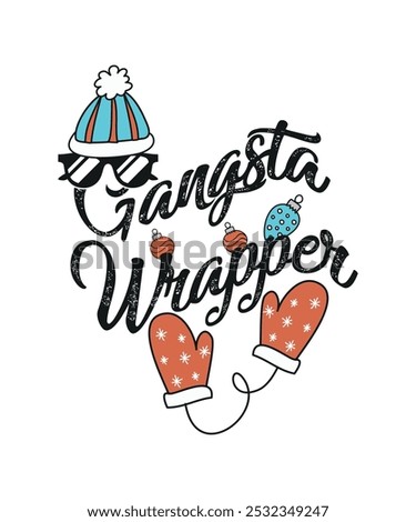 Gangsta wrapper chritsmas tshirt design