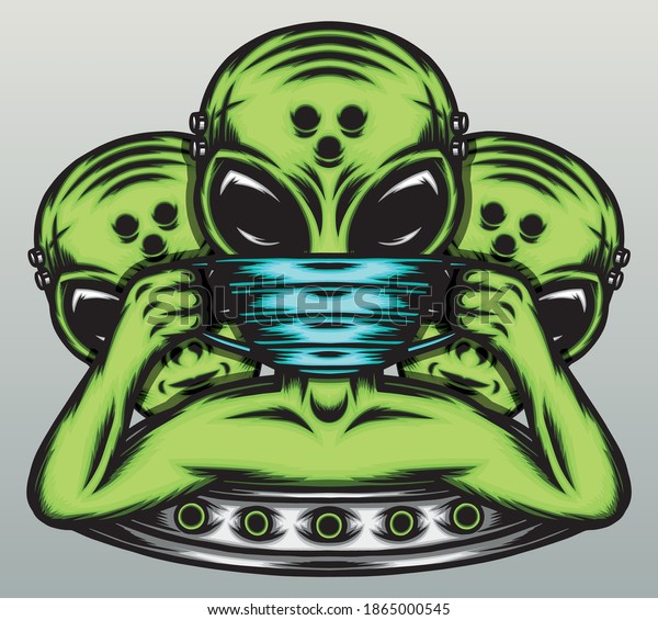 Gangster Alien Wearing Mask Premium Vector Stock Vector (Royalty Free ...