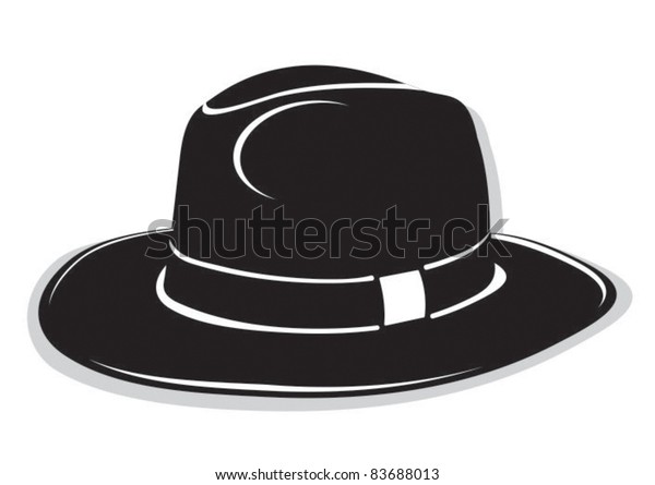 Gangster Black Hat On White Background Stock Vector (Royalty Free) 83688013