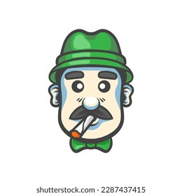 Gangster cartoon mascot logo cute