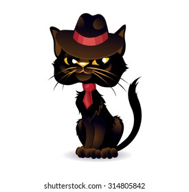 Gangster cat.
Mafia cat dressed in retro style, vintage look.
