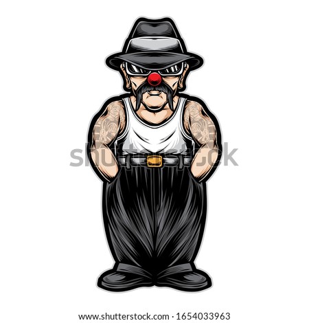 gangster chicano clown vector logo
