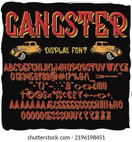Gangster Font And Illustration Of A Girl