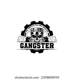 Gangster Gear Automotive Club Vintage Logo-Design-Symbol Vektorgrafik