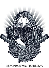 Gangster girl fashion vector art