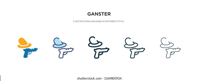 gangster icon in different style vector illustration. two colored and black gangster vector icons designed in filled, outline, line and stroke style can be used for web, mobile, ui