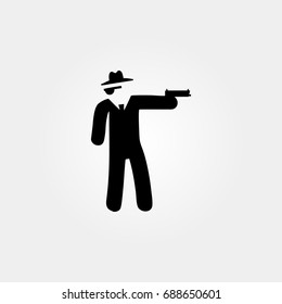 gangster icon. vector sign symbol on white background