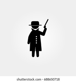 gangster icon. vector sign symbol on white background