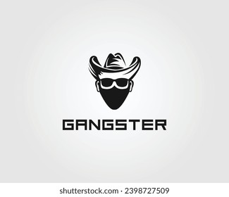 Gangster oder Mafia Logo Design Moderne Vektorvorlage.