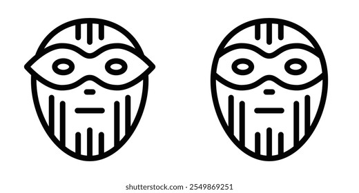 Gangster mask icon in outline style. Editable stroke.