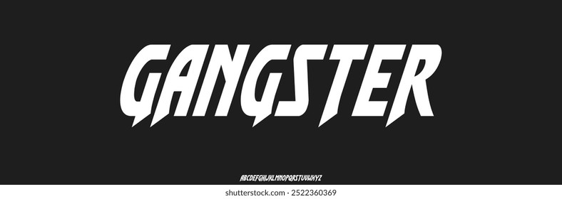 Gangster fonte negrito moderna. Regular Italic Number Tipografia urbana estilo alfabeto fontes para moda, esporte, tecnologia, digital, filme, design de logotipo, ilustração vetorial