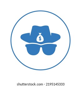 Gangster Money Fedora Hat Icon | Circle Version Icon |