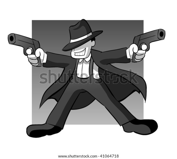 Gangster Open Fire Stock Vector Royalty Free 41064718