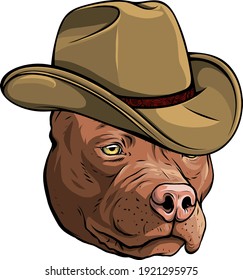 gangster pitbull with fedora hat vector illustration