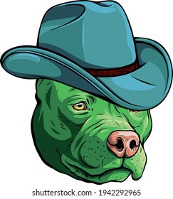 gangster pitbull with fedora hat vector illustration