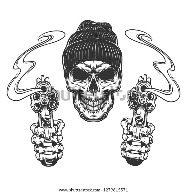 Gangster Skull Beanie Hat Skeleton 
