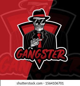 gangster skull mascot esport logo design