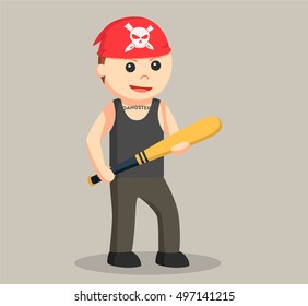 Gangster wield baseball bat