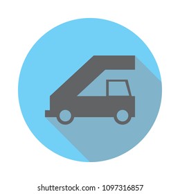 Gangway of plane gangplank icon. Elements of airport in flat blue colored icon. Premium quality graphic design icon. Simple icon for websites, web design, mobile app, info graphics on white background