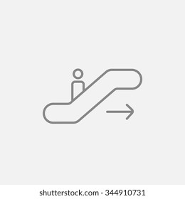 Gangway of the plane line icon for web, mobile and infographics. Vector dark grey icon isolated on light grey background.