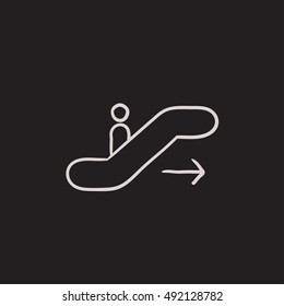 Gangway of plane vector sketch icon isolated on background. Hand drawn Gangway of plane icon. Gangway of plane sketch icon for infographic, website or app.