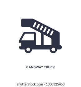 gangway truck icon. Simple element illustration from airport terminal concept. gangway truck editable symbol design on white background. Can be use for web and mobile.