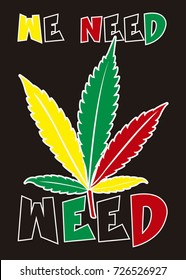 ganja design poster colorful vector