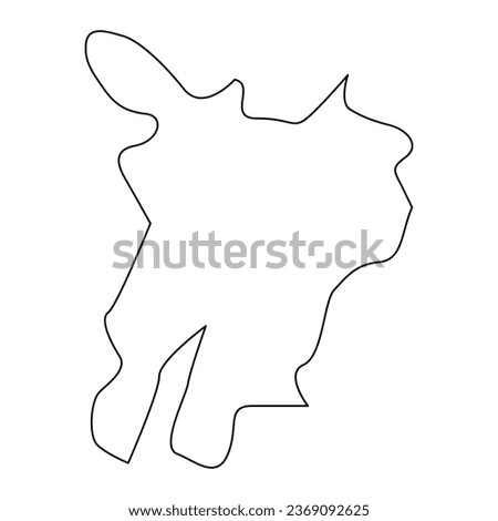 Ganja district map, administrative division of Azerbaijan.