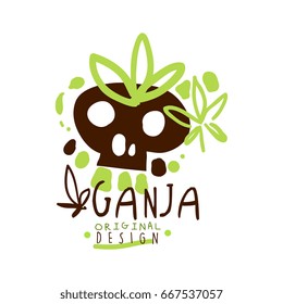 Ganja label original design, logo graphic template