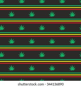 Ganja Marijuana Weed Seamless Pattern Vector