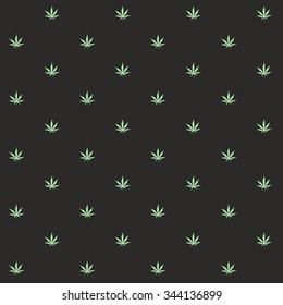 Ganja Marijuana Weed Seamless Pattern Vector