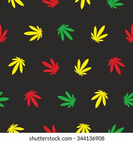 Ganja Marijuana Weed Seamless Pattern Vector